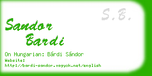 sandor bardi business card