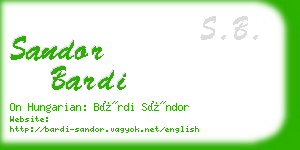 sandor bardi business card